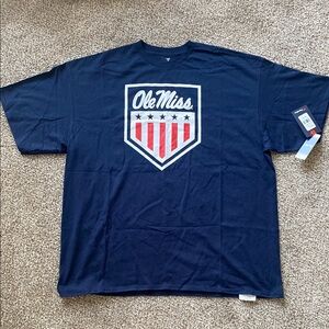 Fanatics Military Appreciation Ole Miss Flag Shield Graphic Navy T-Shirt 3XL
